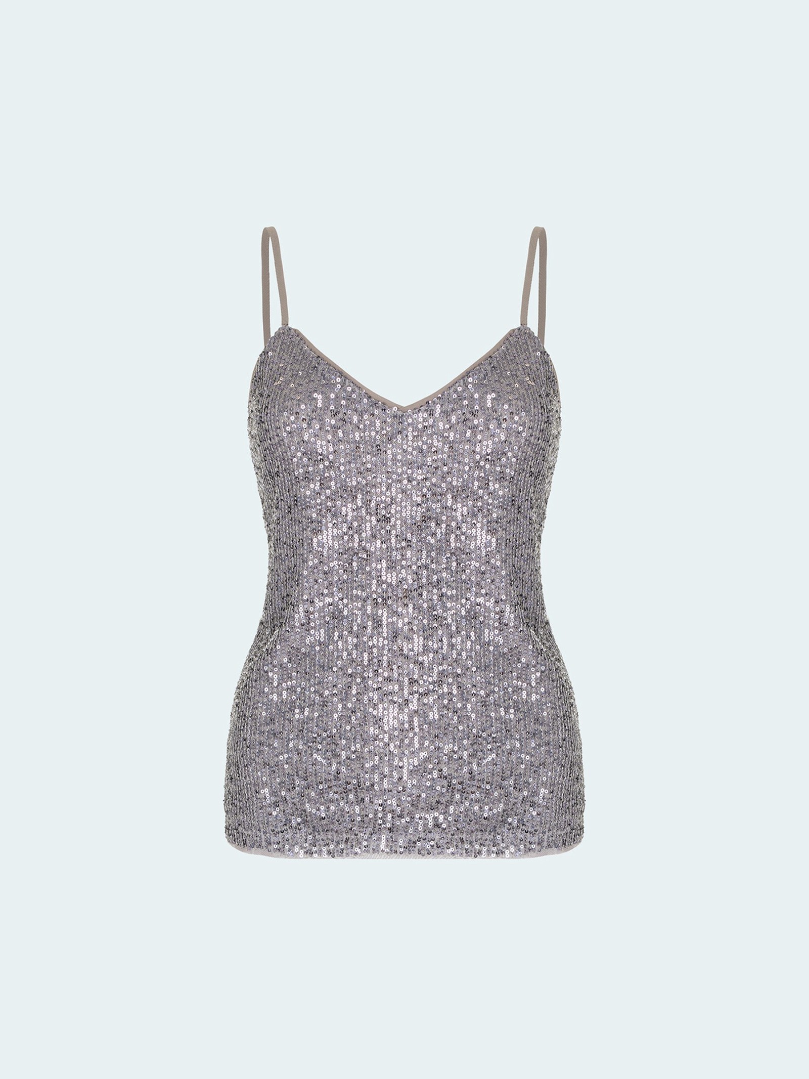 Топ с пайетками на бретелях