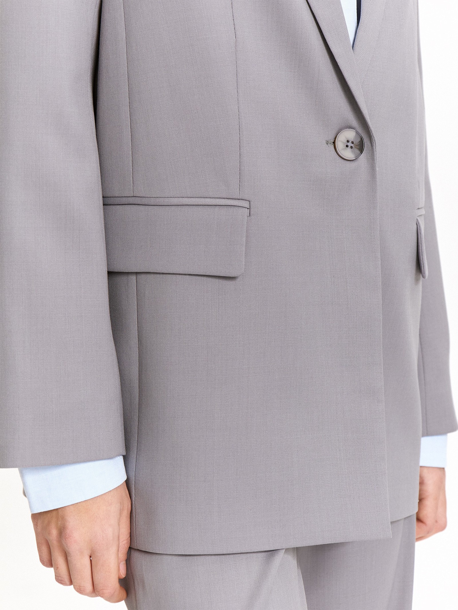 Однобортный жакет из костюмной шерсти