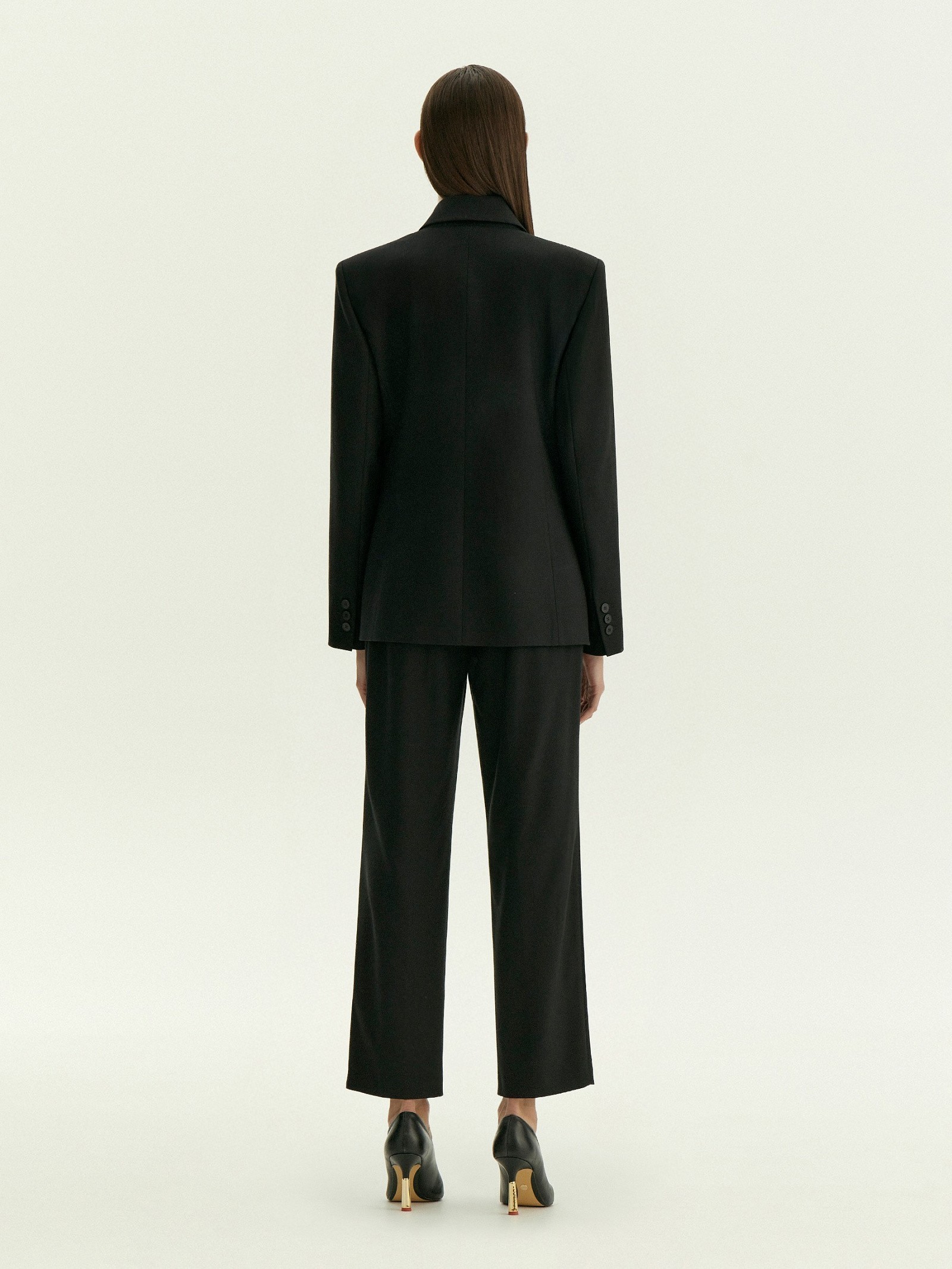 Двубортный жакет из костюмной шерсти