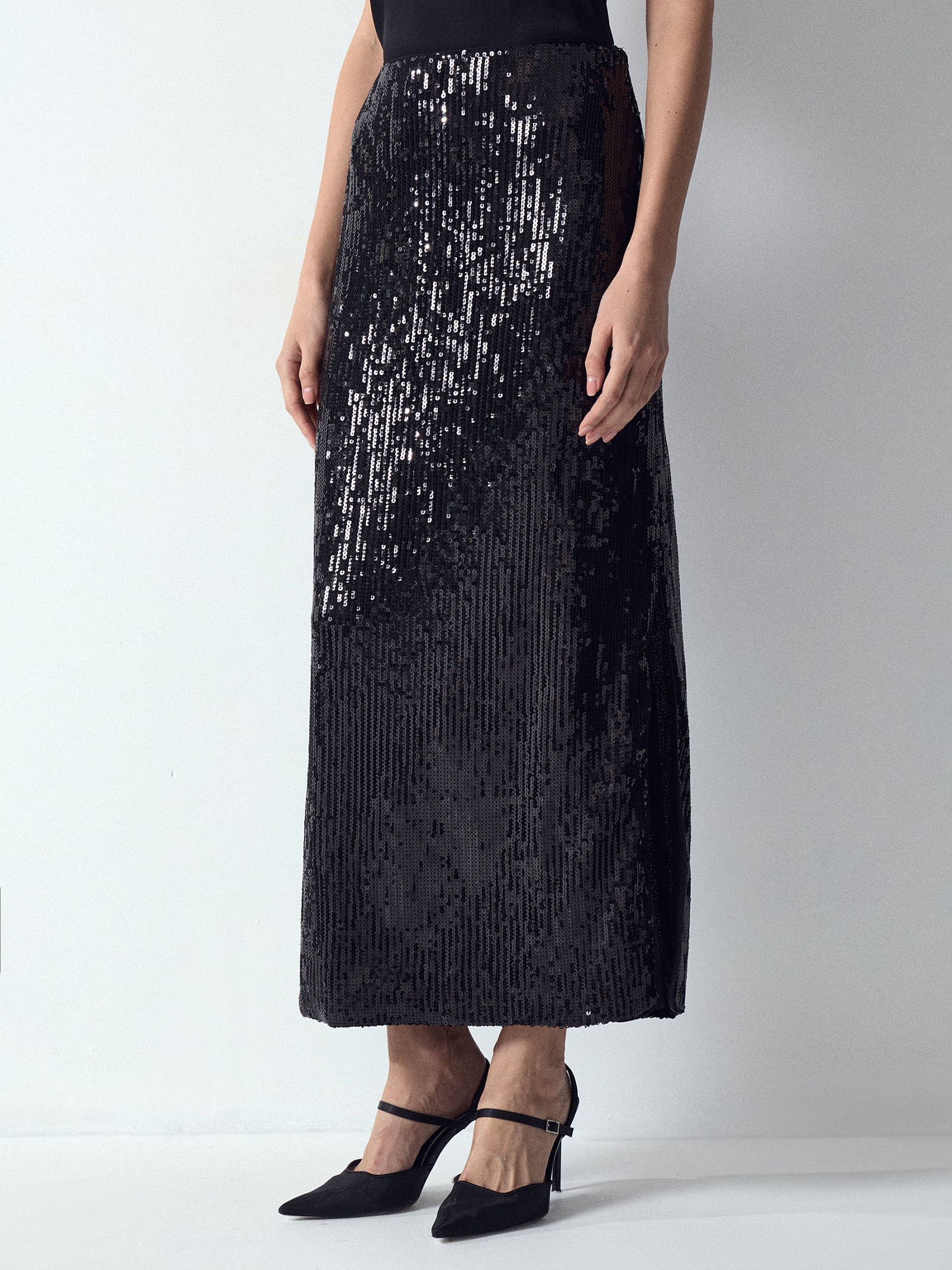 Юбка макси с пайетками