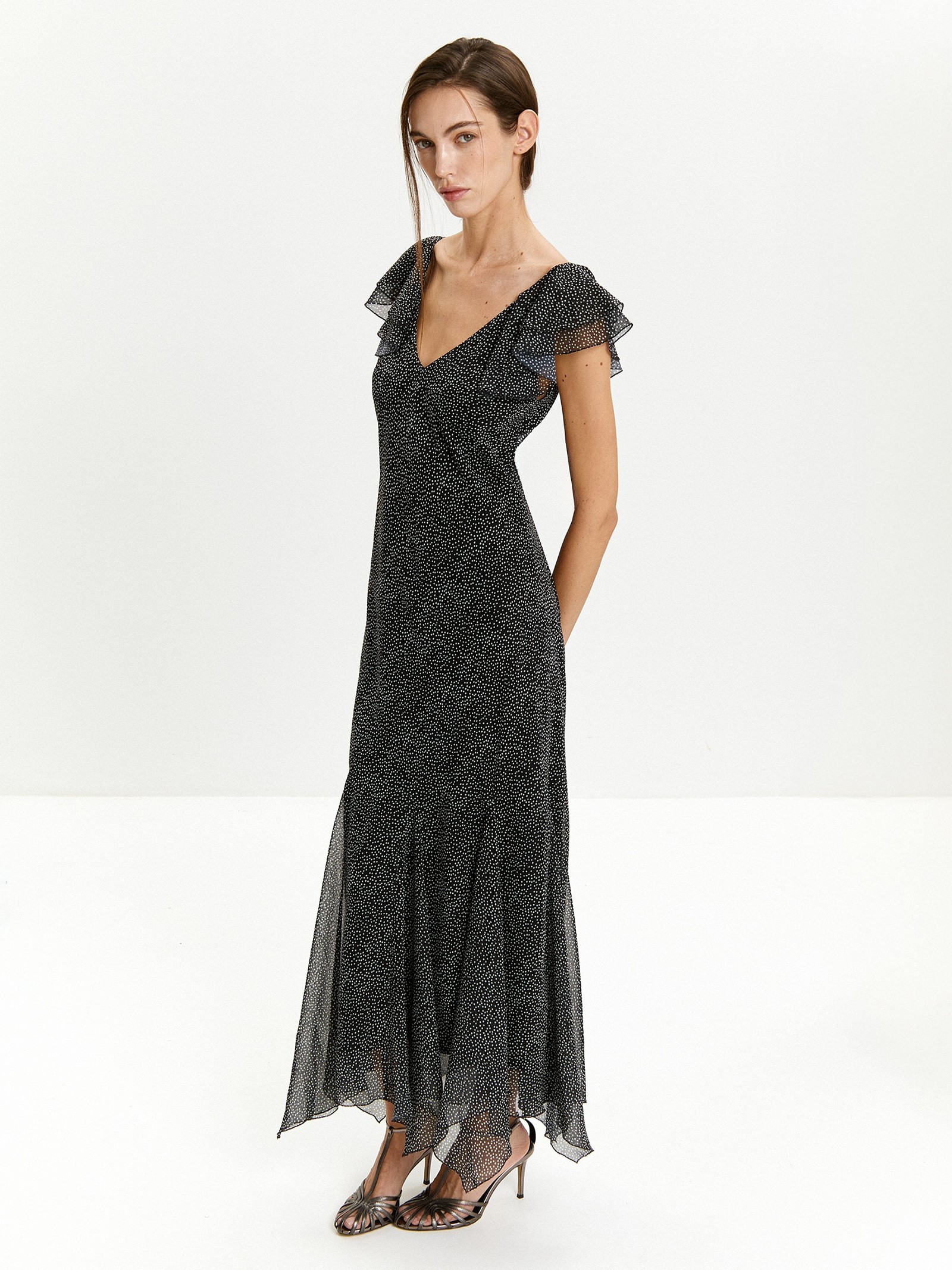 Платье приталенное с принтом