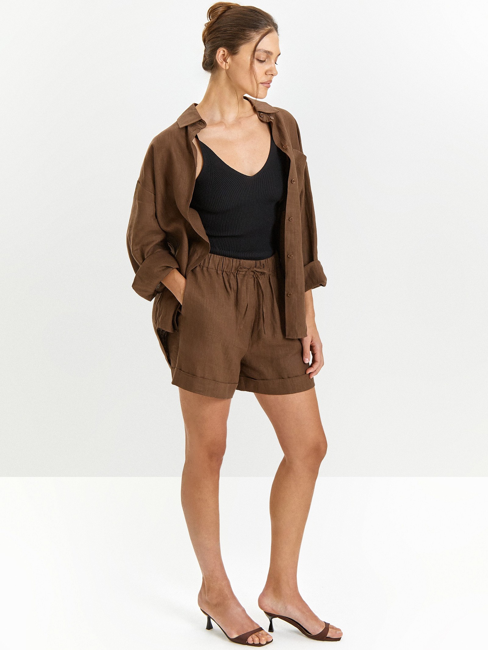 Шорты из 100% льна