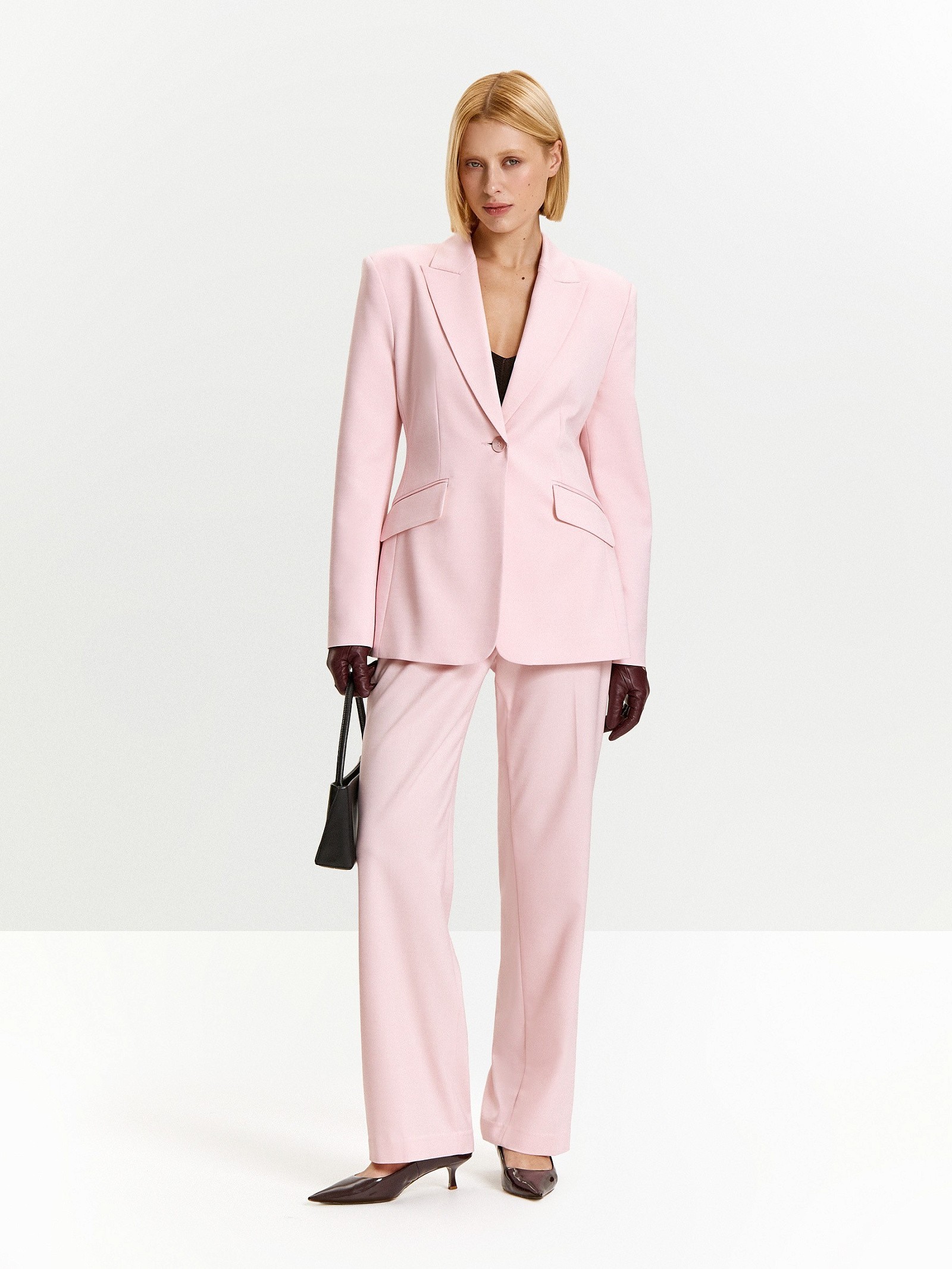 Однобортный жакет из костюмной шерсти