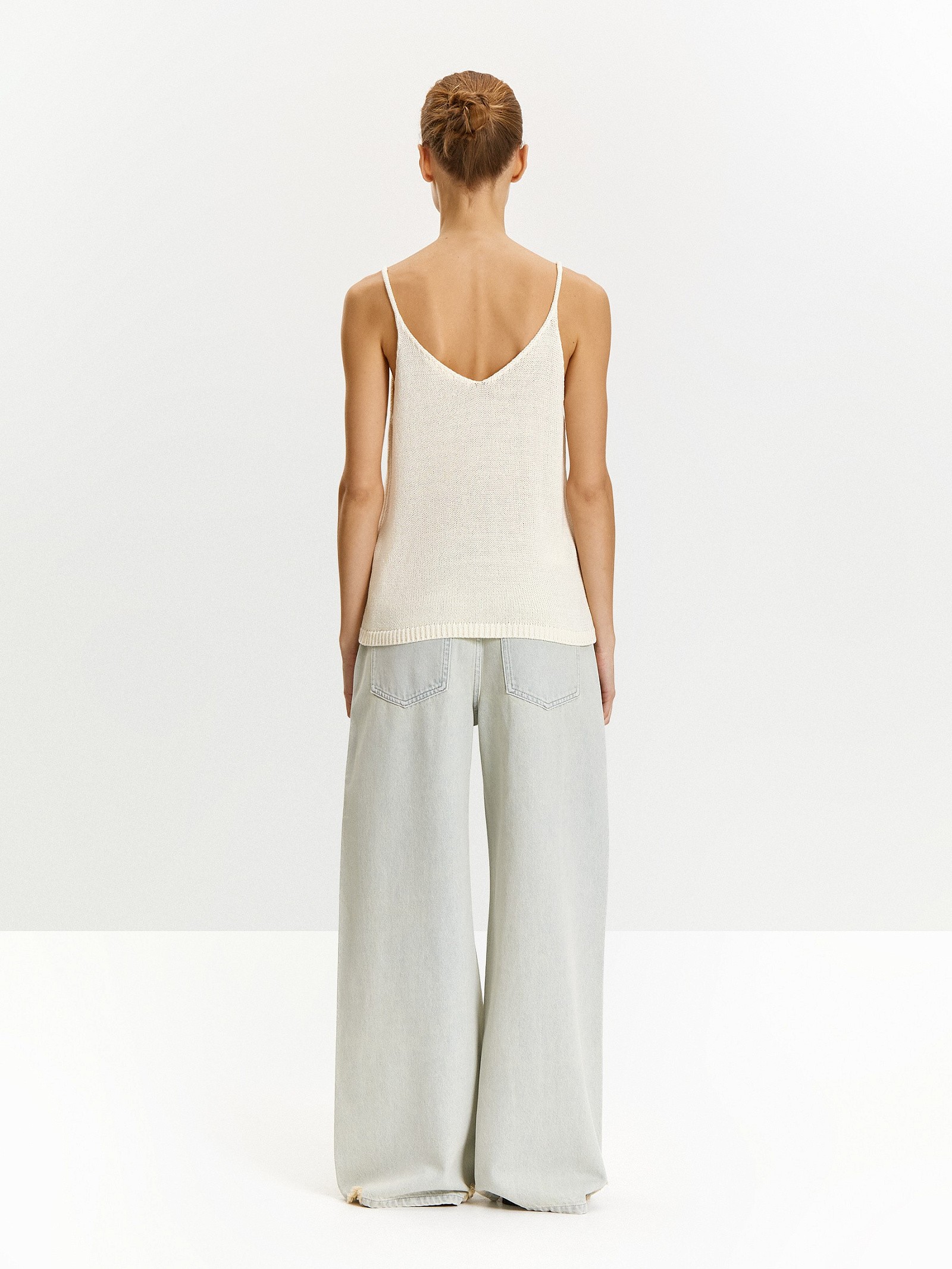 Трикотажный топ с металлизированной нитью