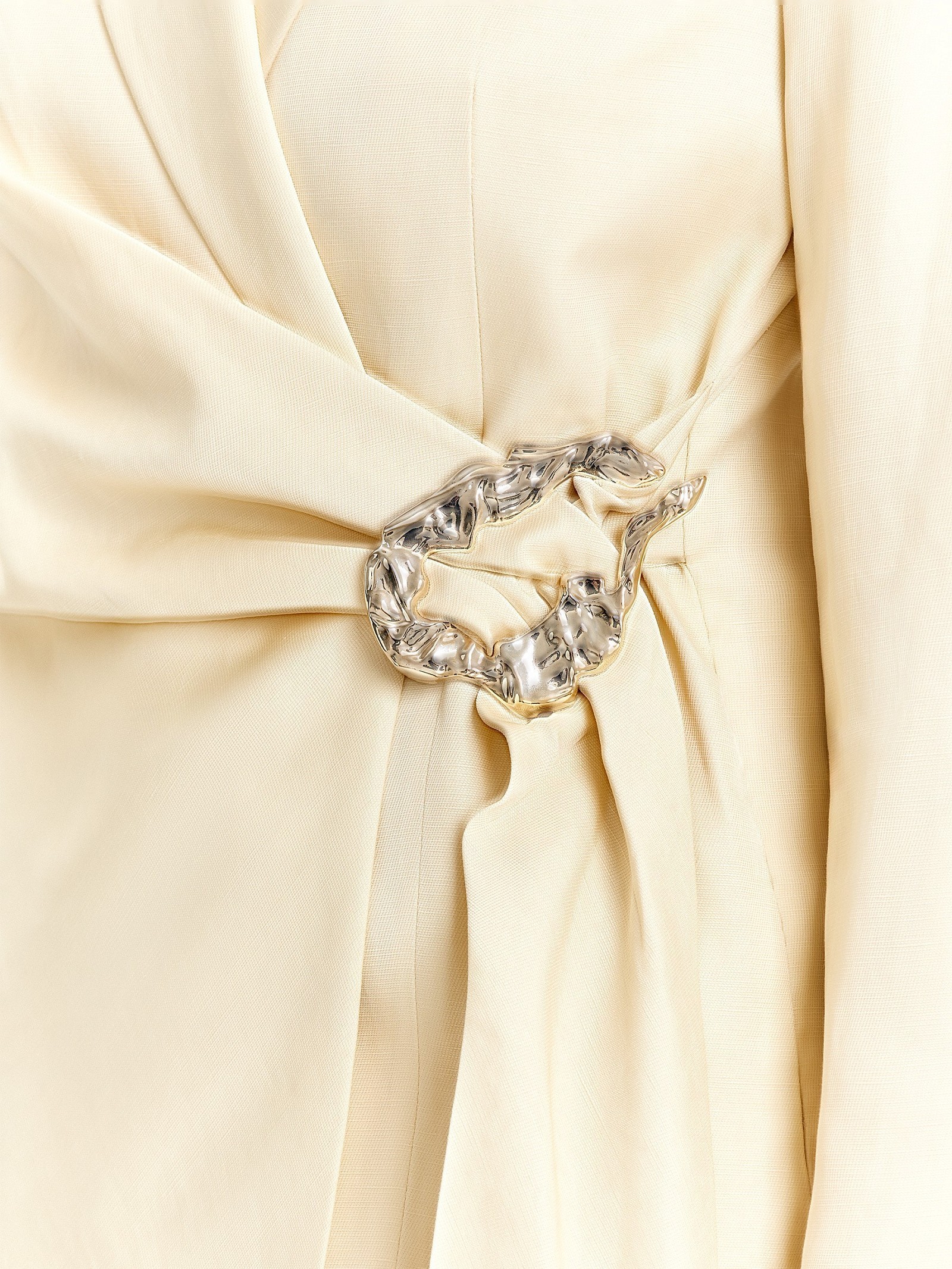 Жакет с поясом на запах с добавлением льна