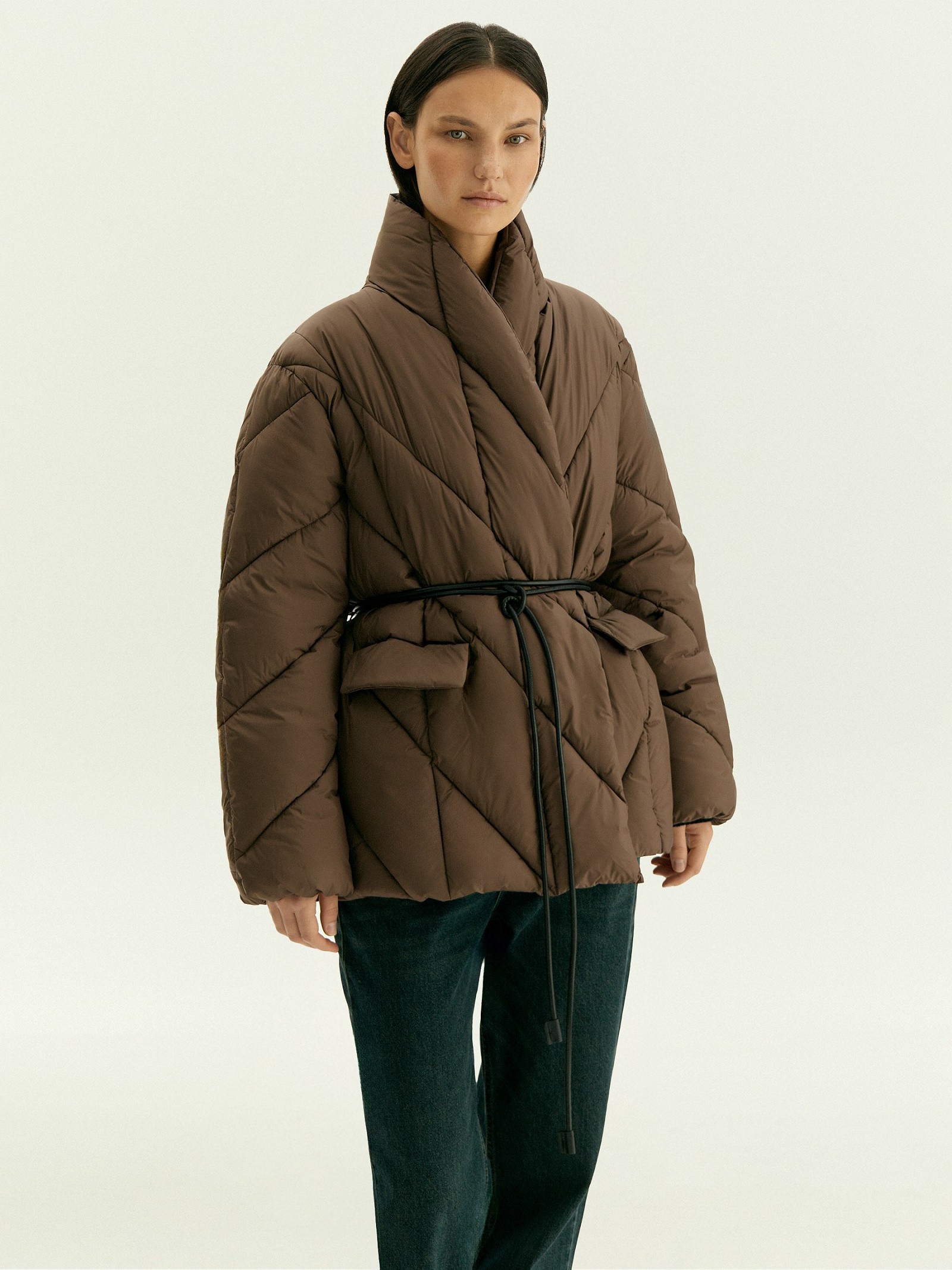 Куртка на запах с ремнем