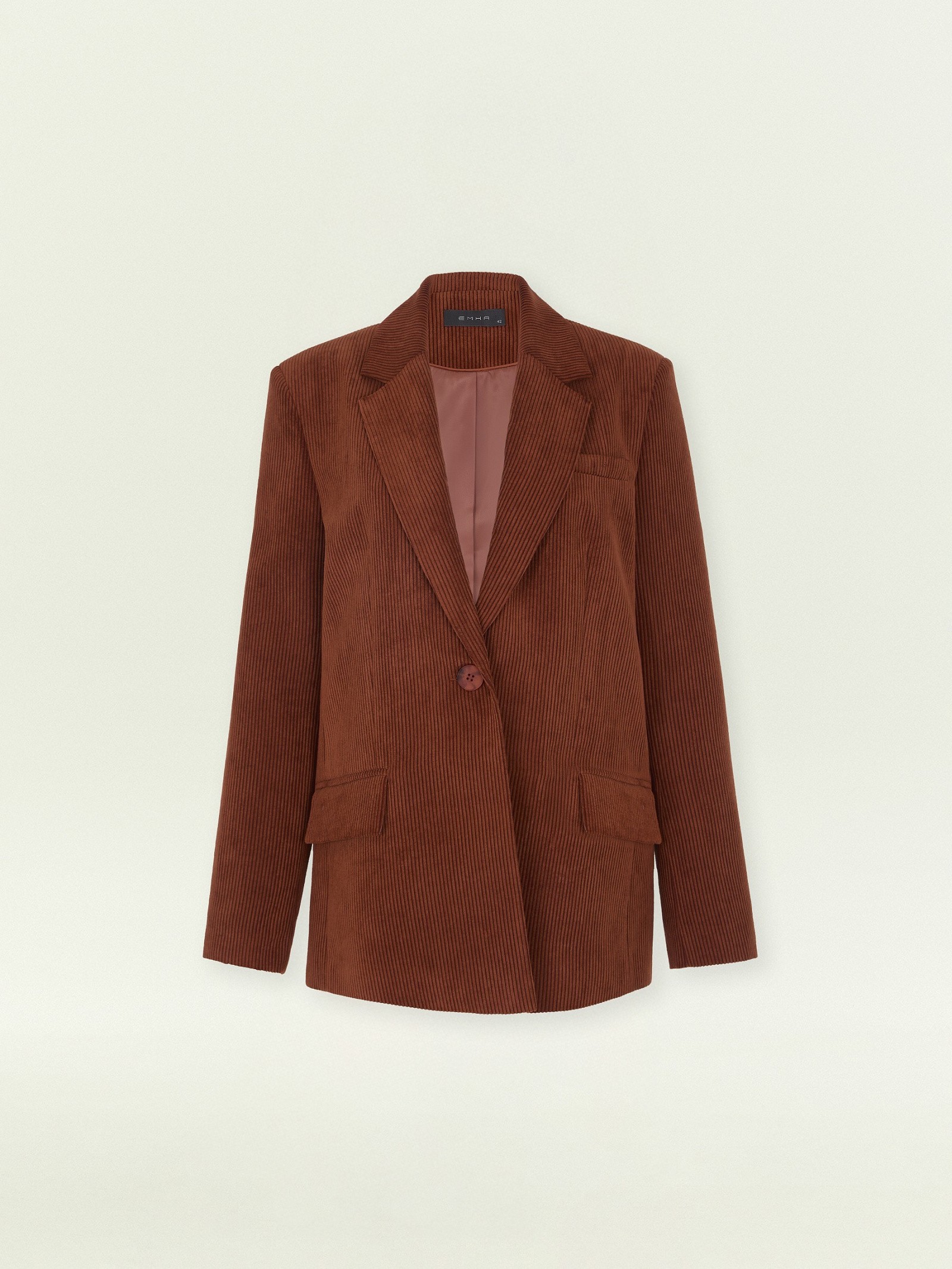 Однобортный жакет из вельвета