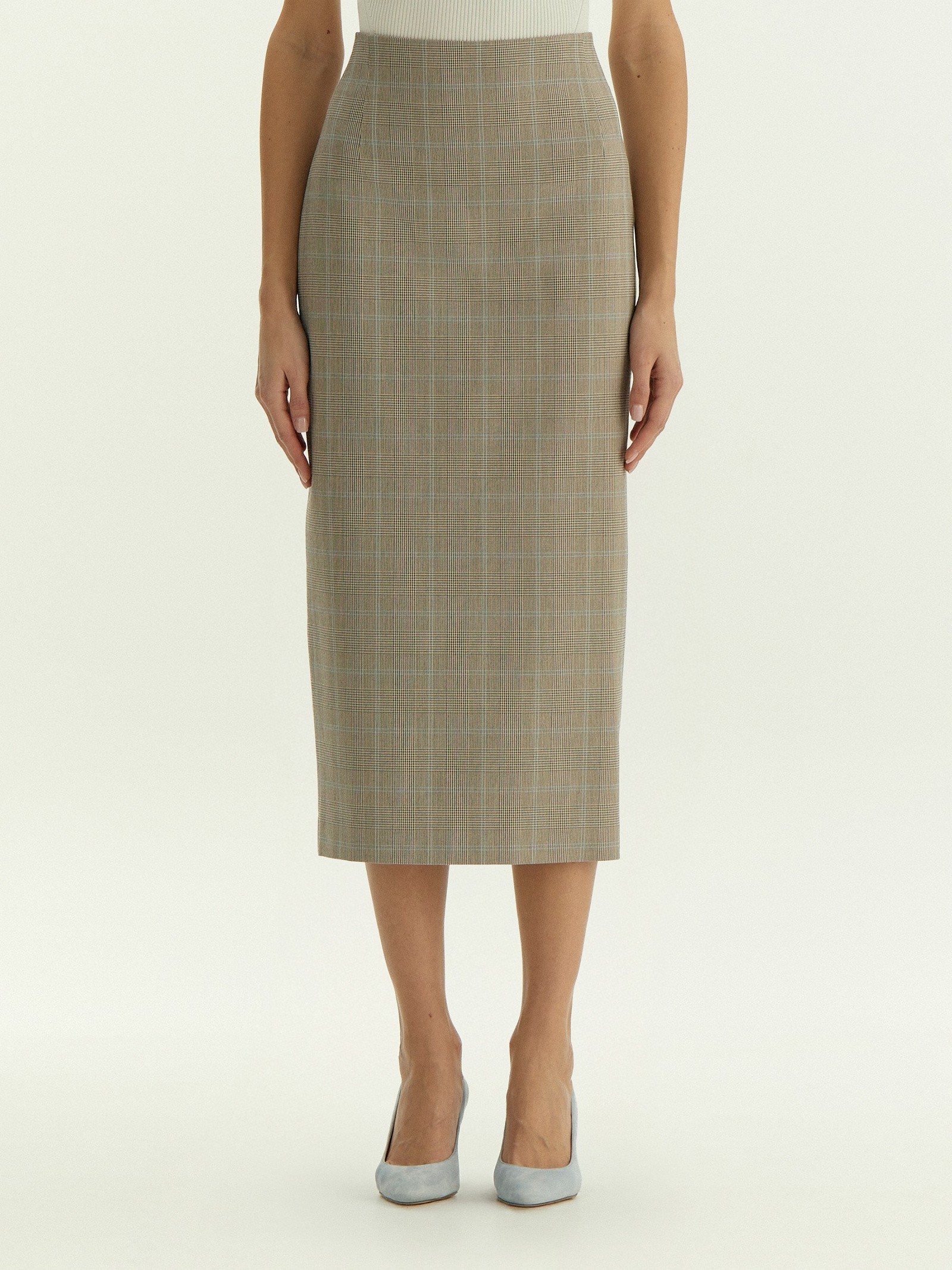 Юбка карандаш в клетку