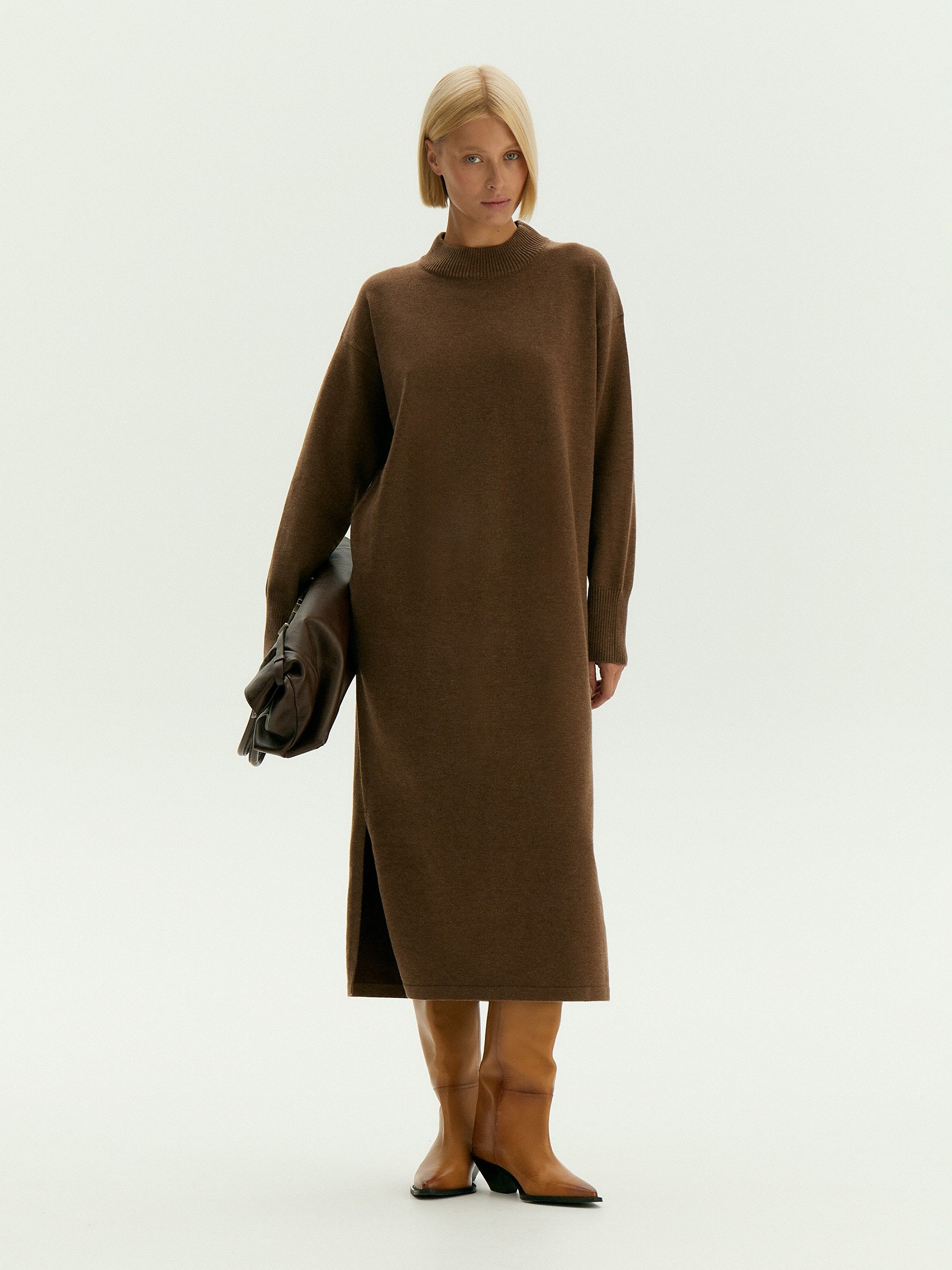Платье миди из костюмной шерсти