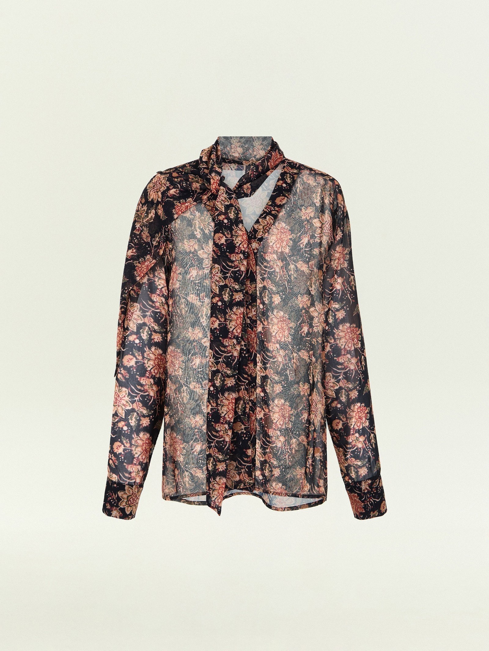 Рубашка с воротником-бантом