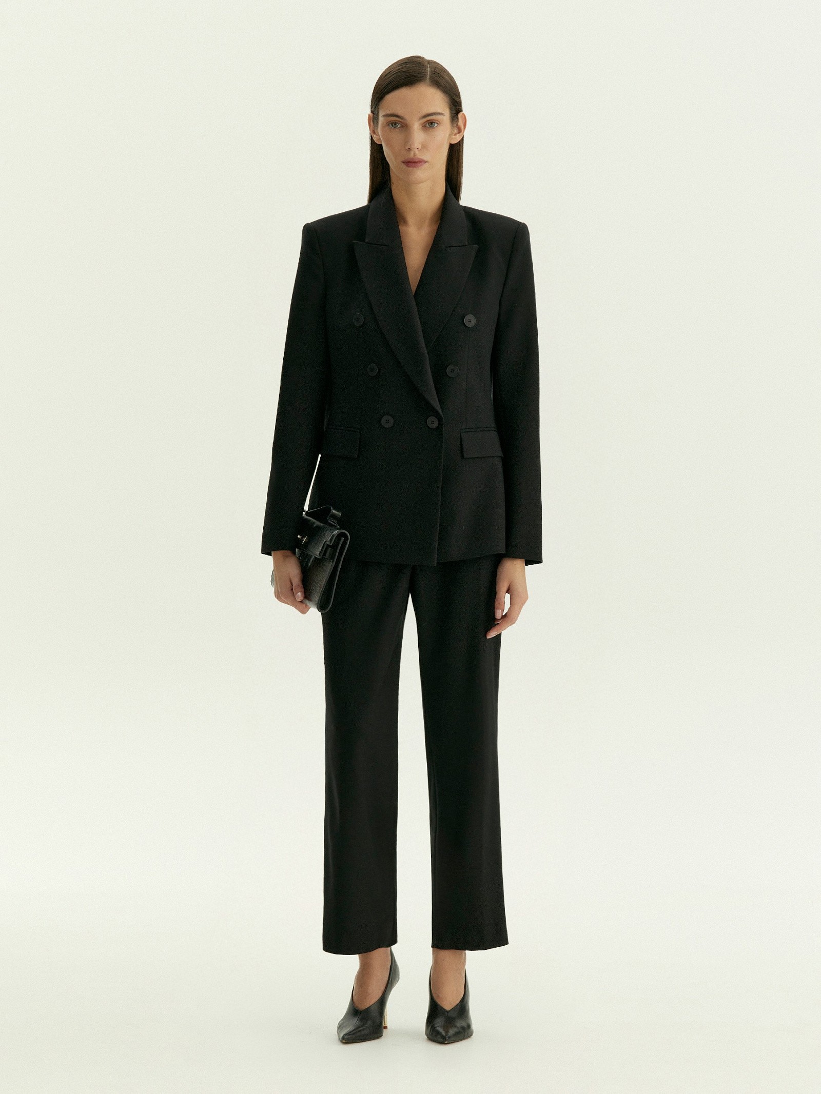 Брюки зауженного кроя из костюмной шерсти