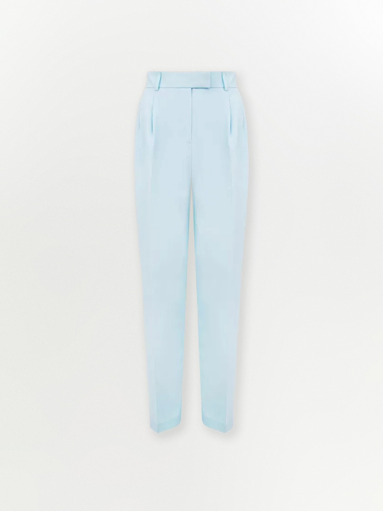 Брюки широкого кроя с защипами с добавлением льна