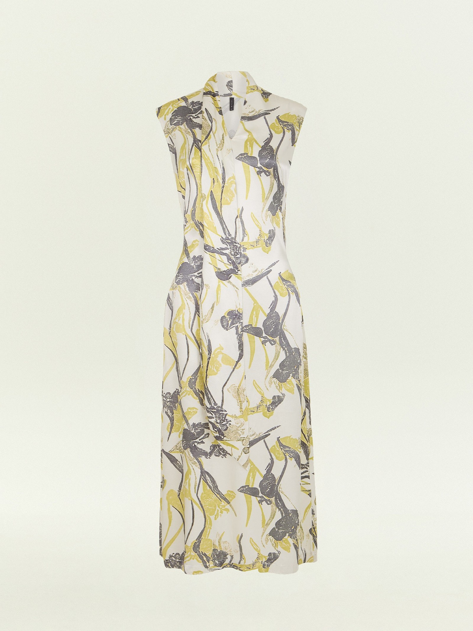Платье миди из 100% вискозы с цветочным принтом