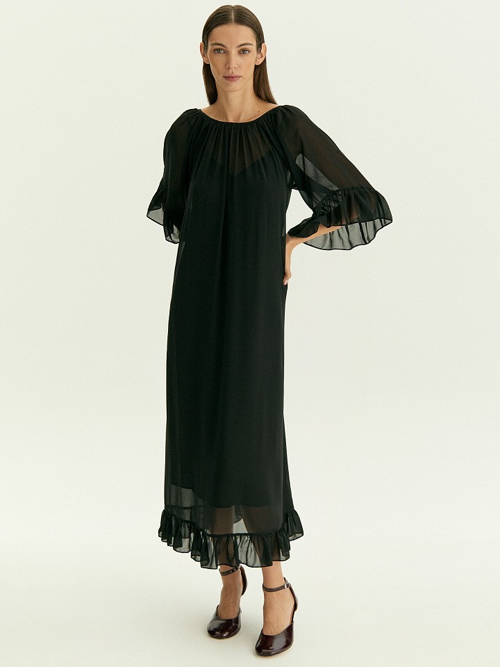 Платье макси из шифона