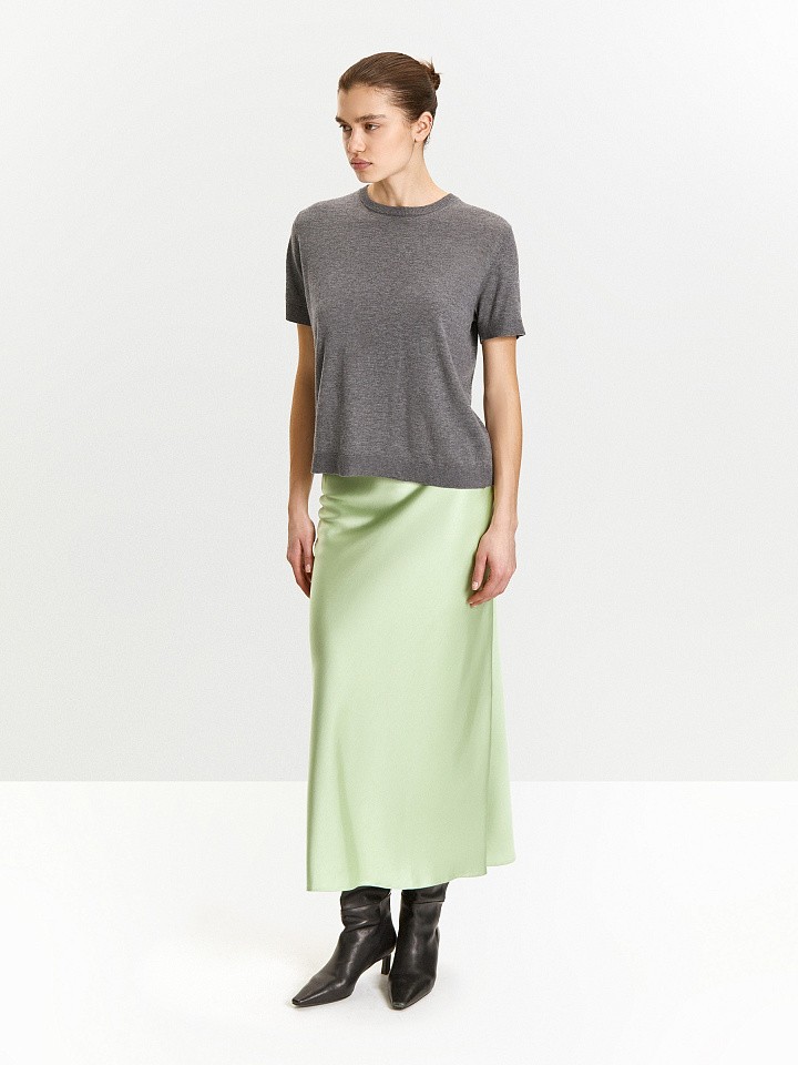 Юбка а-силуэта из смесовой вискозы