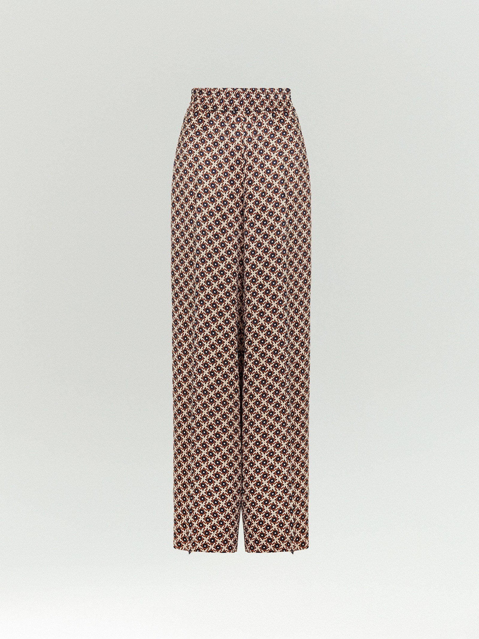 Брюки на резинке широкого кроя из вискозного сатина