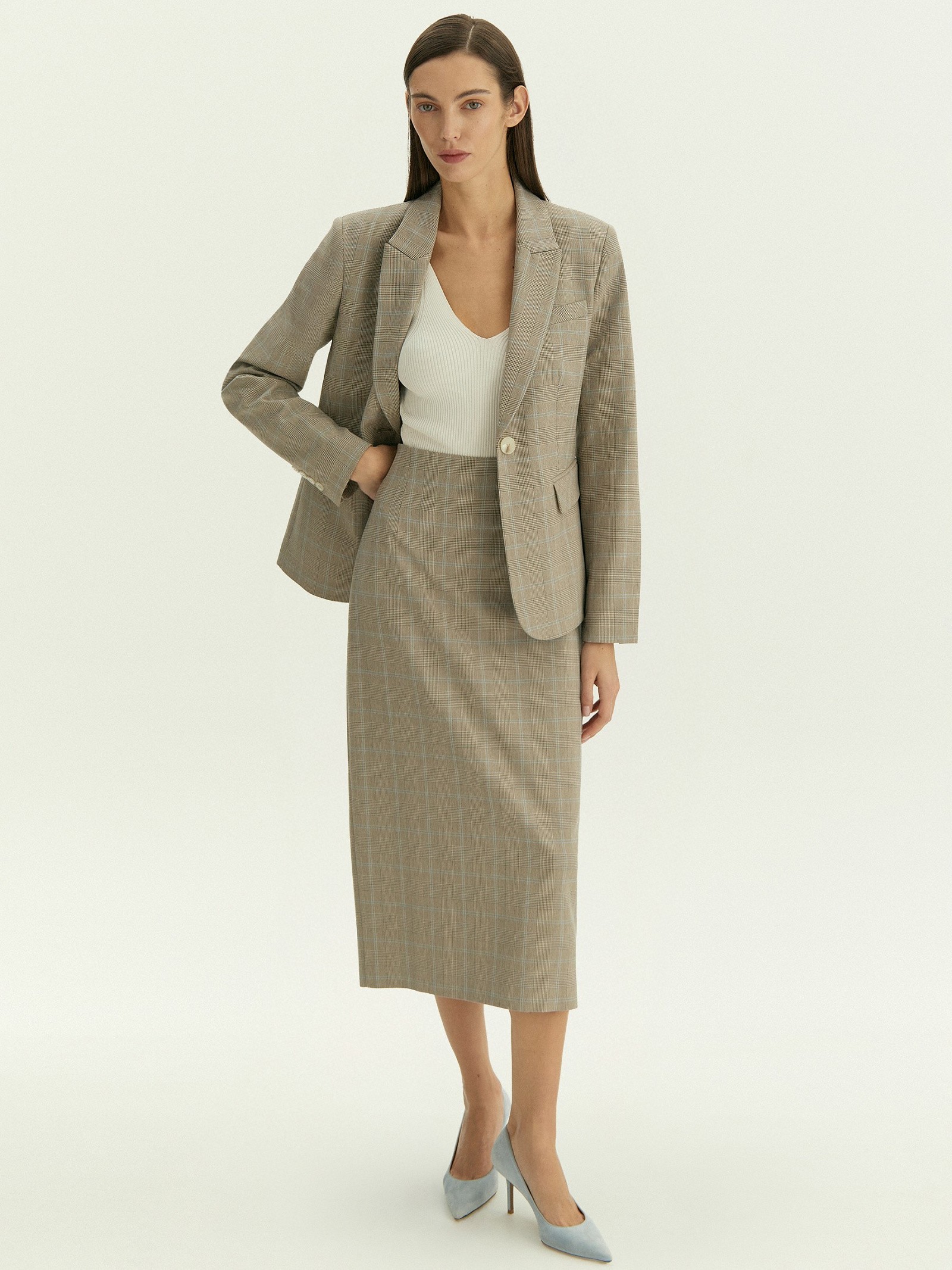 Юбка карандаш в клетку