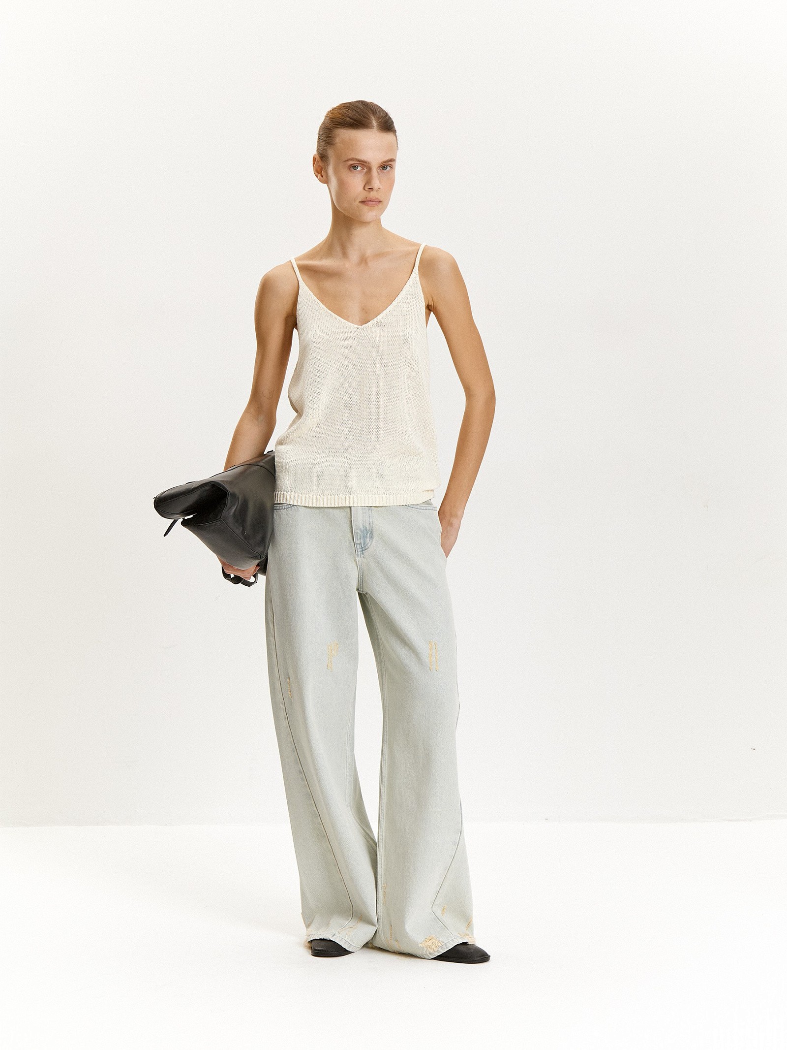 Трикотажный топ с металлизированной нитью