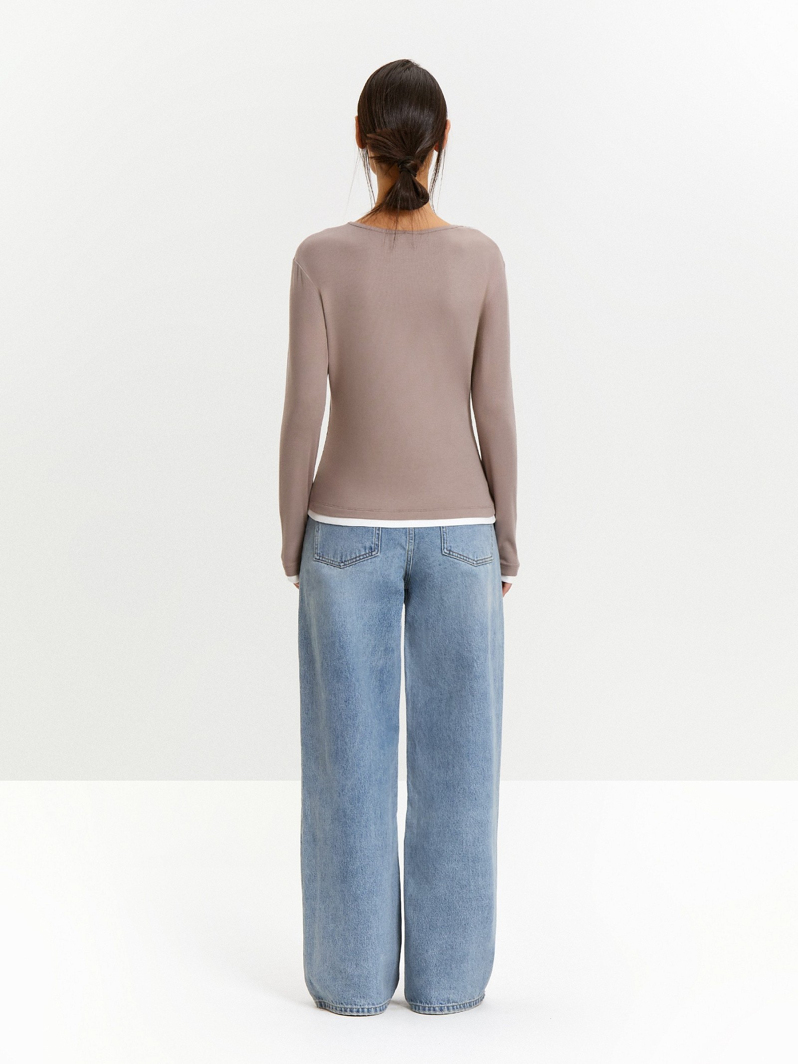 Лонгслив однотонный из вискозы