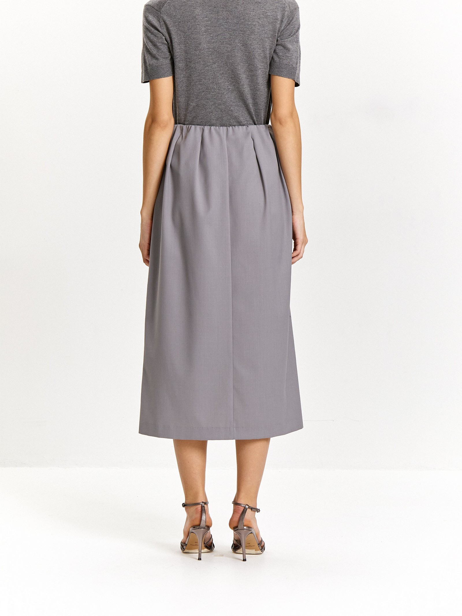 Юбка миди на резинке из костюмной шерсти