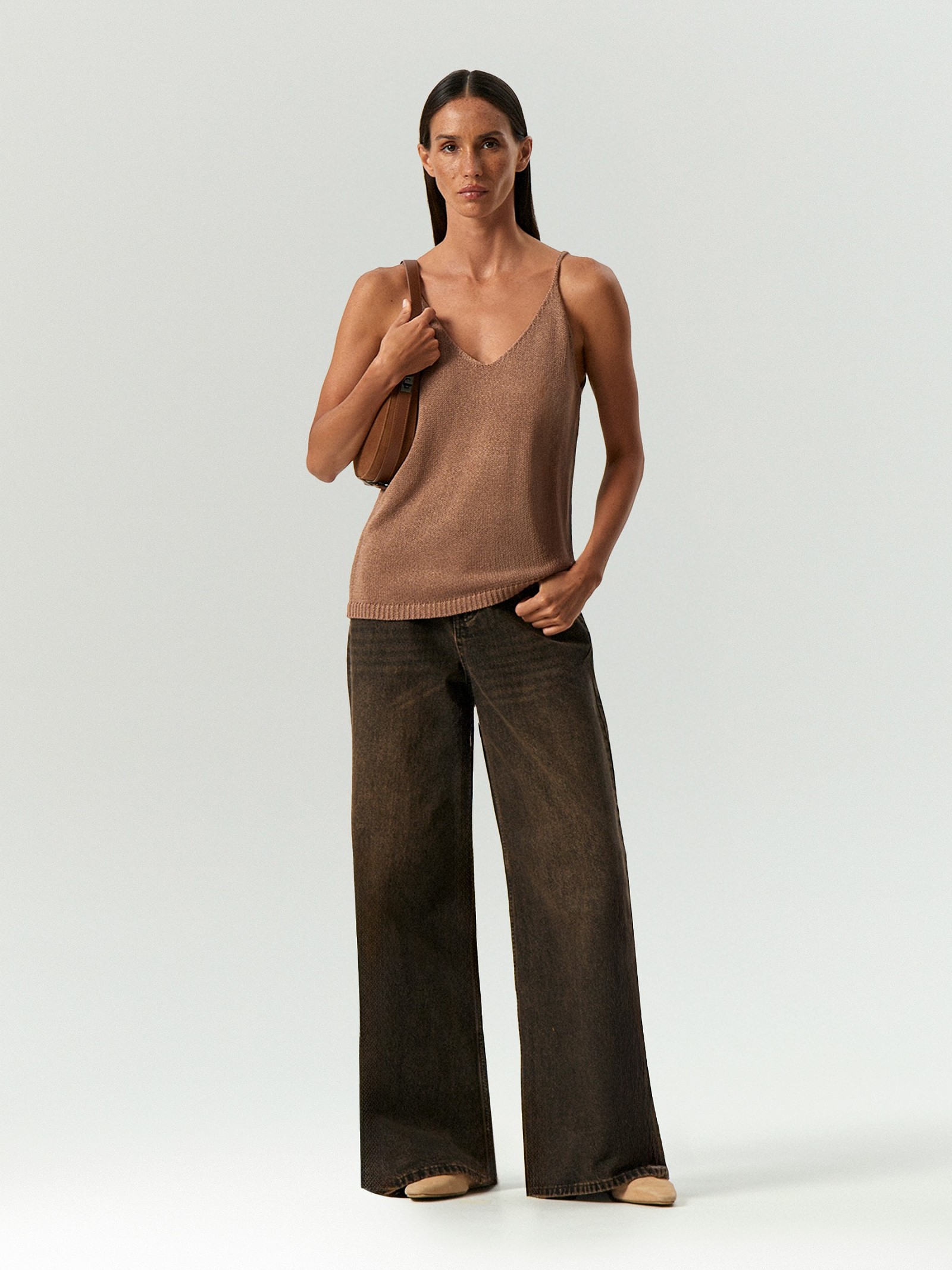 Трикотажный топ с металлизированной нитью