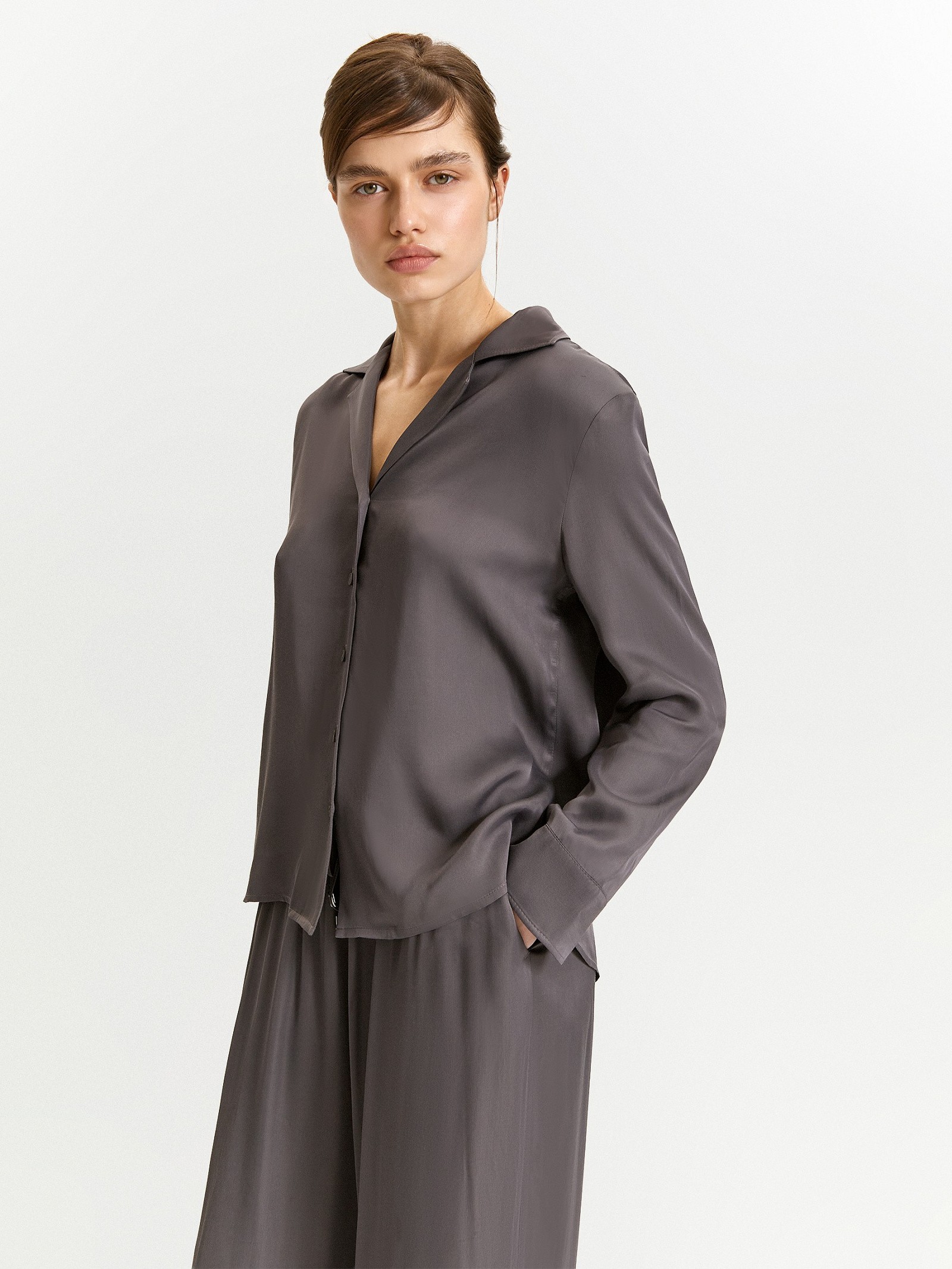 Рубашка однотонная