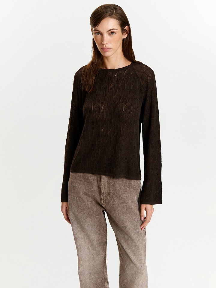 Лонгслив с содержанием шерсти