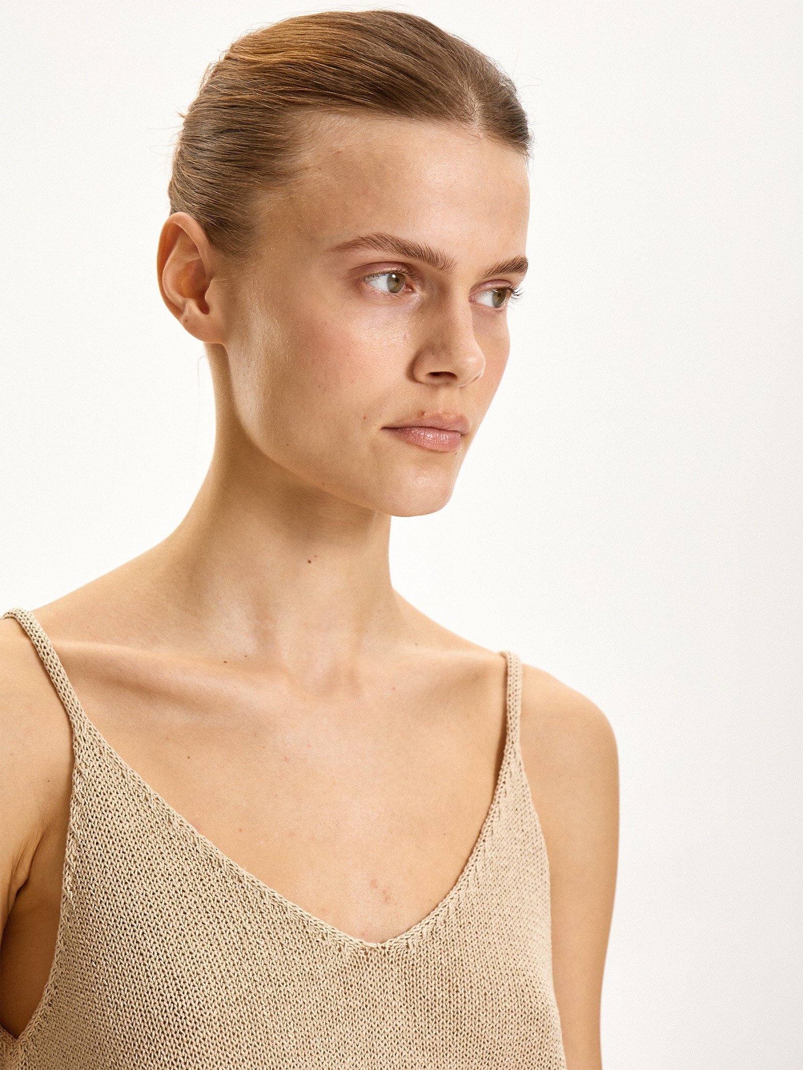 Трикотажный топ с металлизированной нитью