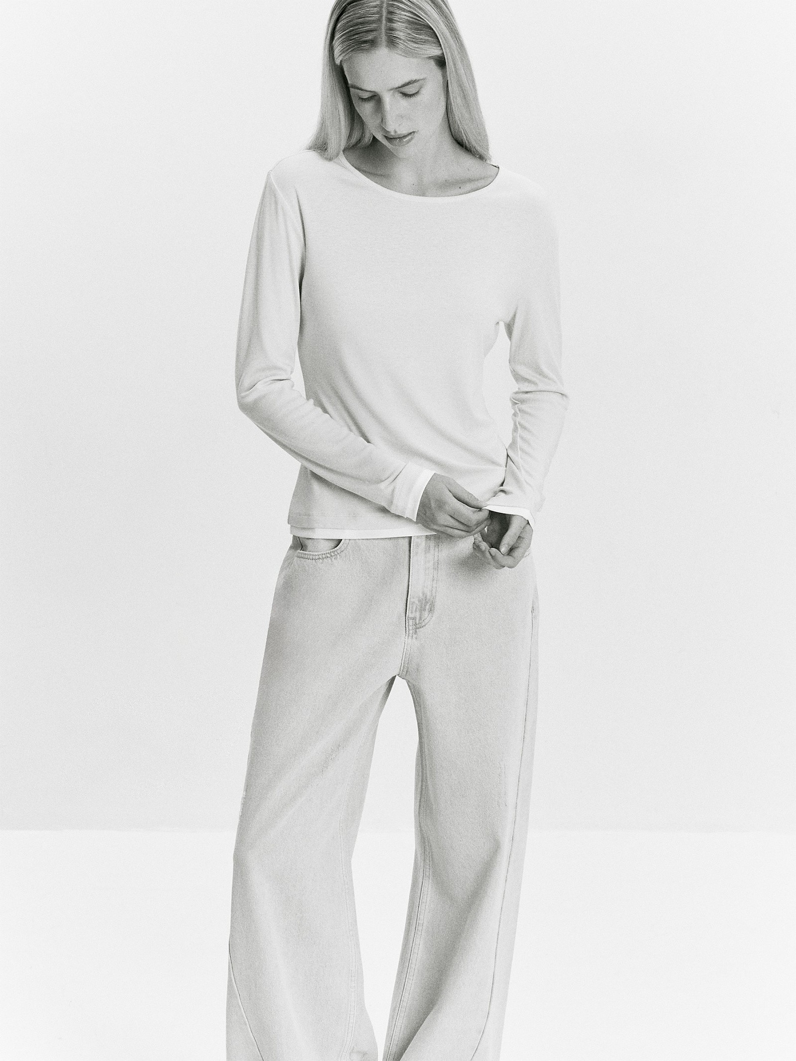 Лонгслив однотонный из вискозы