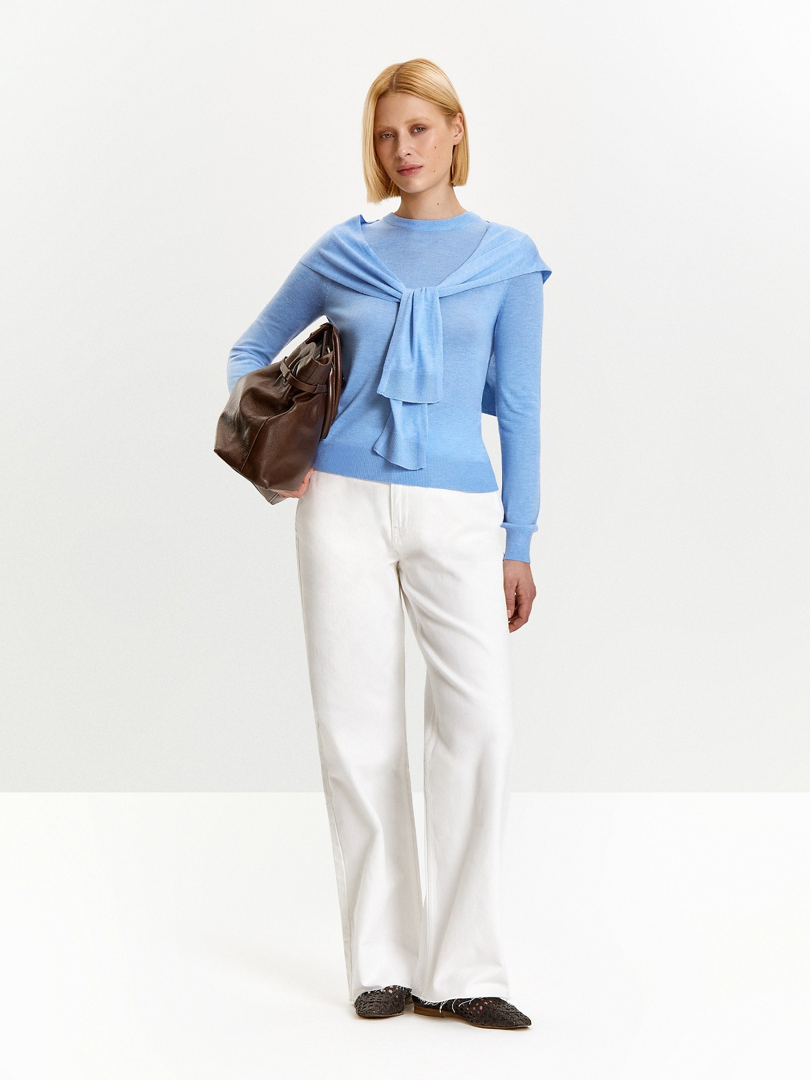 Джемпер из вискозного трикотажа с добавлением шерсти