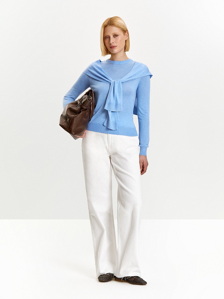 Джемпер из вискозного трикотажа с добавлением шерсти