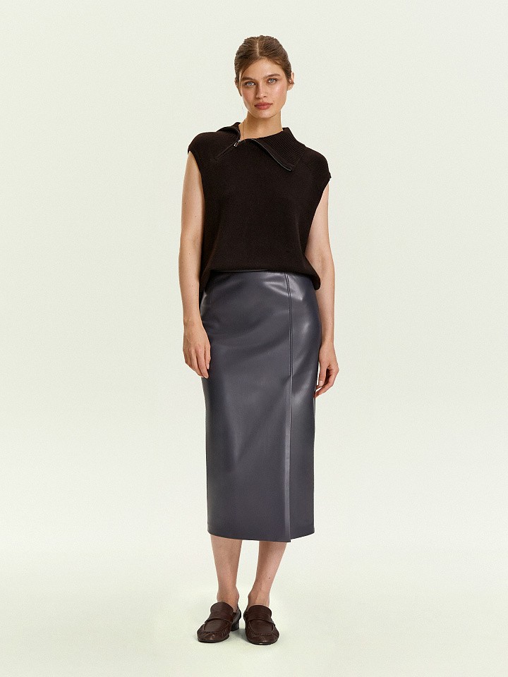 Юбка из экокожи