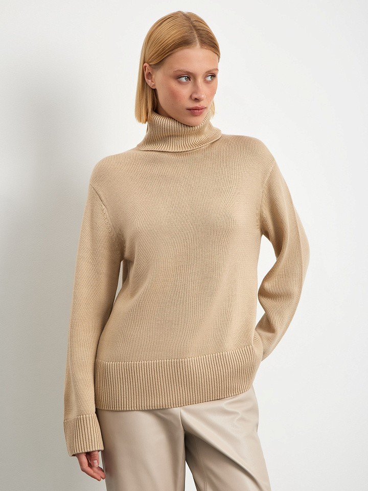 Свитер с высоким воротником из смесовой шерсти Свитер с высоким воротником из смесовой шерсти